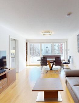 Vermietete, hochwertig vollmöblierte 3-Zimmer-Wohnung mit Süd-Balkon und Tiefgaragenstellplatz - München