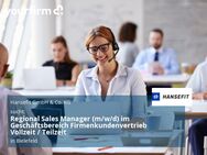Regional Sales Manager (m/w/d) im Geschäftsbereich Firmenkundenvertrieb Vollzeit / Teilzeit - Bielefeld