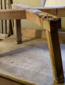 Holzkreuz 50ziger Jahre Waschküche Tischgestell Kreuztisch Tisch in 89073