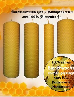 Stumpenkerzen - Adventskerzen aus 100% Bienenwachs - Wächtersbach