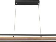 Home affaire LED Pendelleuchte Percht, LED fest integriert, Warmweiß, in der Höhe anpassbar, Warmweiß, Metallrahmen schwarz, Holz