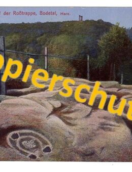 Alte Ansichtskarte „Hufeindruck auf der Roßtrappe“, gel. 1923 - Landsberg