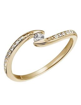 Firetti Fingerring Schmuck Geschenk Silber 925 Silberring Ring Welle glitzernd, mit Zirkonia (synth)