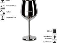 ECHTWERK Weinglas Silber Edition, Edelstahl, 2-tlg.bruchsichere Weingläser/Weinkelche, 0,5 L