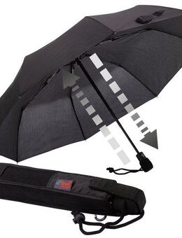EuroSCHIRM® Taschenregenschirm light trek automatic, kompakte Größe, mit Automatik und integriertem Kompass im Griff