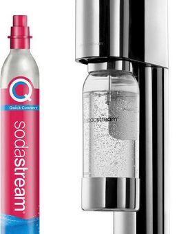 SodaStream Wassersprudler ENSO, metall, Standard Pack, inkl. 1x Kunststoffflasche 1 l + 1x QC, (Set, 3-tlg)
