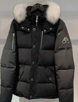 Herren Original Moose Knuckles Parka Jacke L - Schwarz Mit Weiße Pelz - Dortmund