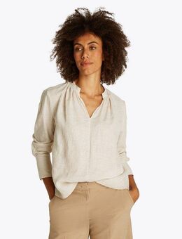 Tommy Hilfiger Klassische Bluse ESS LINEN V-NECK BLOUSE mit Raffung,kühlendes Premium Leinen