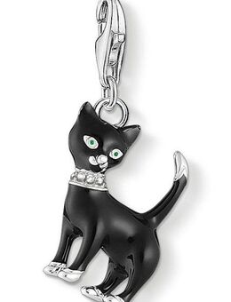 THOMAS SABO Charm-Einhänger Katze, mit Zirkonia (synth)