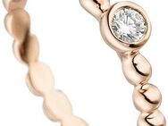 JOBO Fingerring Kugel-Ring mit Zirkonia, 925 Silber roségold vergoldet
