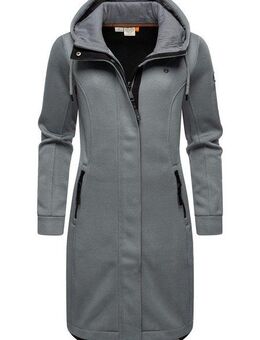 Ragwear Kurzmantel Letti Long Bonded Übergangsmantel aus Rippstrick mit Kapuze