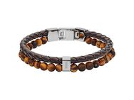 Herren Armband Fossil Leder und Tigerauge - Dillingen (Saar) Zentrum