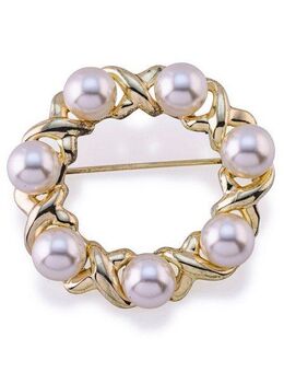 Firetti Brosche Schmuck Geschenk Ansteckschmuck Perlenbrosche, mit Glasperle