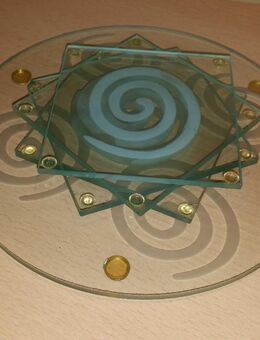 Glasuntersetzer 5"er Set aus Acryl mit Spiralengravur - Verden (Aller)
