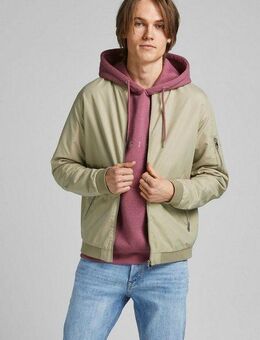 Jack & Jones Bomberjacke JJERUSH mit geripptem Kragen und Taschen unifarben, modisch, regular fit, Polyester, Rundhals