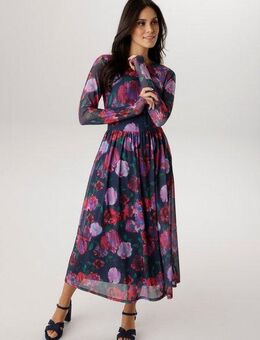 Aniston SELECTED Midikleid in Mesh-Qualität und floralem Batik-Musterung - NEUE KOLLEKTION