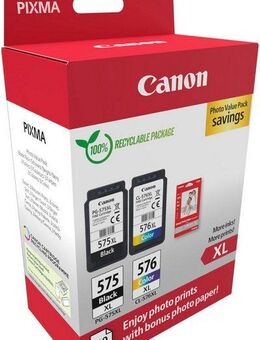 Canon PG-575XL/CL-576XL Tintenpatrone + Fotopapier-Vorteilspaket Tintenpatrone