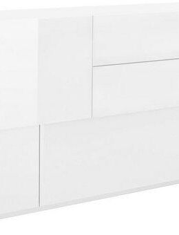 INOSIGN Sideboard Coro, Kommode, Schrank, Kredenz, grifflos mit Einlegeböden, 1 Klappe,4 Türen,2 Schubkästen Doppeltiefe, Breite 220