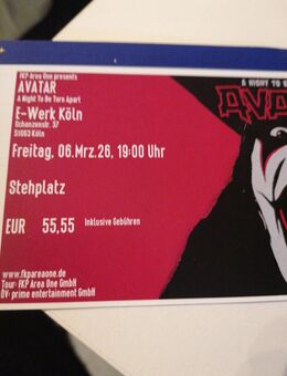 Karte für Avatar in Köln - Mönchengladbach