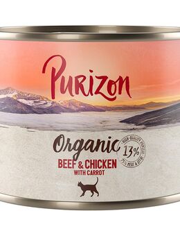 Purizon Organic 6 x 200 g - Rind und Huhn mit Karotte