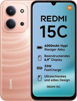 Xiaomi Redmi 15C 4+128GB Smartphone (17,52 cm/6,9 Zoll, 128 GB Speicherplatz, 50 MP Kamera)