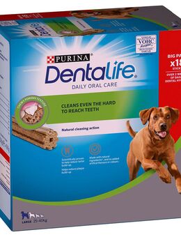 PURINA Dentalife Tägliche Zahnpflege-Snacks für große Hunde (25-40 kg) - 18 Sticks (6 x 106 g)