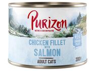 Purizon Original Rind mit Huhn - getreidefrei Als Ergänzung: 6 x 200 g Hühnerfilet mit Lachs Nassfutter