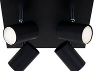 Briloner Leuchten LED Deckenspots 2857045 Run, Leuchtmittel wechselbar, Warmweiß, Deckenlampe, 26,5x26,5x12,3cm, Schwarz, max.40W, GU10, Wohnzimmer