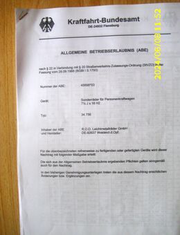 ABE / KBA 45698 für Ford ; Hyundai ; Kia ; Mazda ; Mitsubishi Modelle - Georgenberg