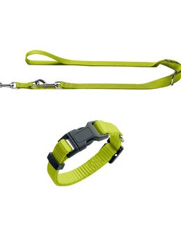 HUNTER Verstellbare Führleine London, limette - Halsband London M Lime & Führleine London Lime