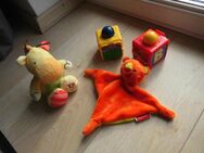 Fisher Price: 1 Schmusetuch Löwe+ 1 Kuscheltier Giraffe+ 2 Spiel- und Stapelklötze zus. 8,- - Flensburg