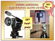 Komplettes SET: Eine COSINA Super 8 Kamera MAGIC SOUND + FILMLEUCHTE 1000 W + Dreibein-STATIV! - Krummhörn