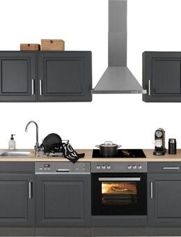 KOCHSTATION Küchenzeile KS-Stockholm, Breite 220 cm, mit hochwertigen MDF Fronten im Landhaus-Stil