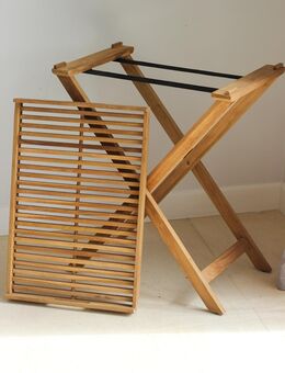 Holztablett mit Gestell/Frühstückstablett/Serviertablett , Teakholz - Hambuch