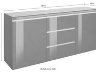 INOSIGN Sideboard Magic, Kommode, Schrank, Kredenz, mit 2 Türen und 3 Schubkästen Hochglanz lackiert (B/T/H) 180x40x80 cm