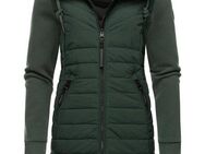 Ragwear Steppmantel Lucinda Long Mantel aus modernem Materialmix mit Kapuze
