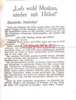 Flugblatt Kriegsfront Moskau 1941 - Wörthsee