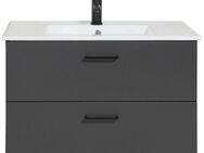welltime Waschtisch Trento Badezimmerschrank mit Becken Bestseller, Badmöbel in Breite 80 cm, Waschplatz mit 2 Schubladen, Badschrank