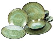 CreaTable Teller-Set Jawa, Tellerset 12-tlg (12-tlg), 4 Personen, Steinzeug, Reaktivglasur
