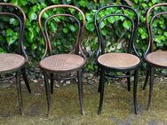 4 original Vintage Thonet(?) Stühle mit Sitzgeflecht - Niederfischbach