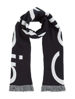 Calvin Klein Schal LOGO 2-TONES COTTON GAUGE SCARF, Logostickerei