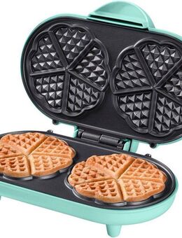 bestron Waffeleisen ADWM1000M, 1000 W, Doppel-Waffeleisen für klassische Herzwaffeln, Antihaftbeschichtung
