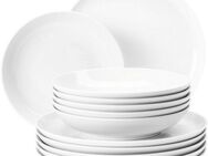 Seltmann Weiden Tafelservice Teller Set, Geschirr-Set Lido (12-tlg), 6 Personen, Porzellan, Geschirr, Teller-Set, Teller 12 Teile, für 6 Personen, Made in Germany