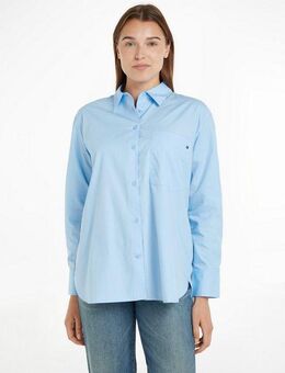 Tommy Hilfiger Hemdbluse SOLID COTTON EASY FIT SHIRT mit Brusttasche