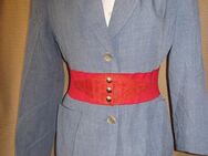 NEUw * Original 1980er VINTAGE * Waffelpikee * Karo * Kostüm * Anzug * Boyfriend * Blazer "MaXiMe" Gr. 38- 40/ S- M * jeans- blau * - Riedlingen