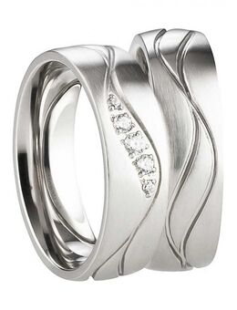 Exquisite Partnerringe mit fünf Steinen AB3146-AB3147 - Aholming