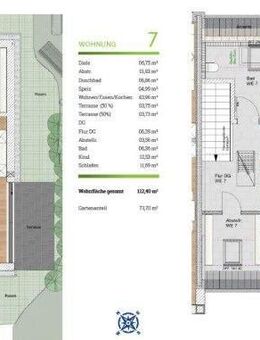 PREISREDUZIERUNG: Elegante 3,5-Zi.-Gartenwohnung auf 2 Ebenen. Sonniger Garten. Erstbezug! - Dachau