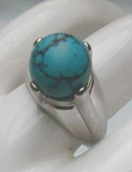 Ring, 925 Silber mit gefassten Türkisstein - Stemmen