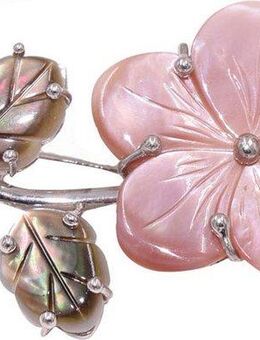 Firetti Brosche Schmuck Geschenk Silber 925 Ansteckschmuck Blume, mit Perlmutt