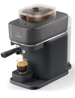 PHILIPS baristina Espressomaschine mit Bean swap BAR320/60 mit Mahlwerk für ganze Bohnen, Doppelter Bohnenbehälter, 16 bar Pumpendruck, Schwarzgrau